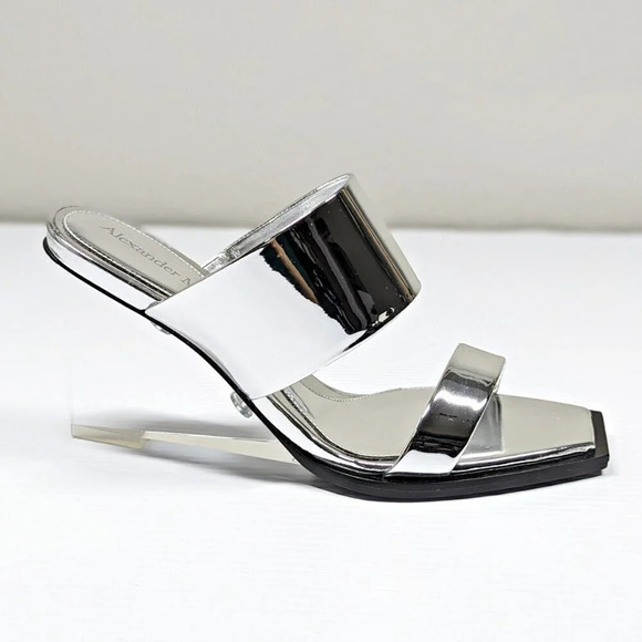 Alexander McQueen Women's Shard Wedge Heel Slide Sandals Size 37 IT (MSRP $1490) - Picture 5 of 14